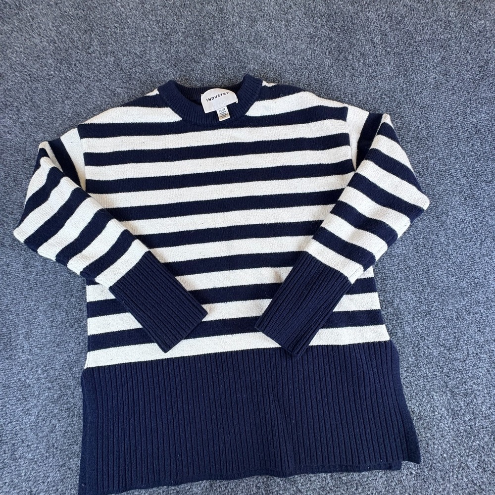 Industry Republic Clothing Sweater Womens‎ XS Navy White Striped Knit Pullover